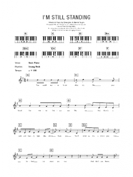 page one of I'm Still Standing (Piano Chords/Lyrics)