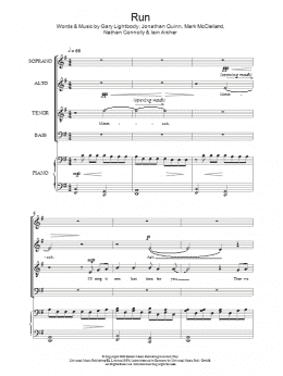 page one of Run (SATB Choir)