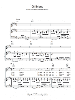 page one of Girlfriend (Piano, Vocal & Guitar Chords)