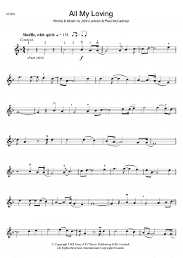 page one of All My Loving (Violin Solo)