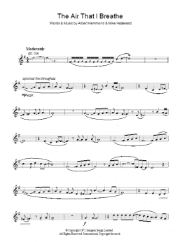 page one of The Air That I Breathe (Lead Sheet / Fake Book)