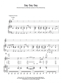 page one of Say Say Say (Piano, Vocal & Guitar Chords)