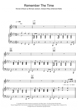 page one of Remember The Time (Piano, Vocal & Guitar Chords)