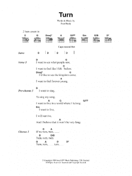 page one of Turn (Guitar Chords/Lyrics)