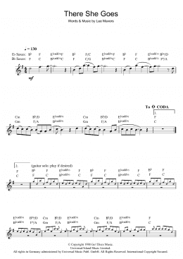 page one of There She Goes (Alto Sax Solo)