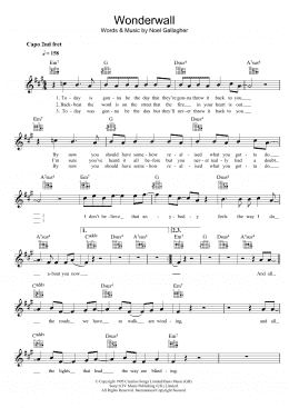 page one of Wonderwall (Lead Sheet / Fake Book)