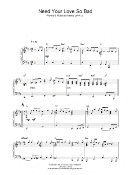 page one of Need Your Love So Bad (Piano Solo)