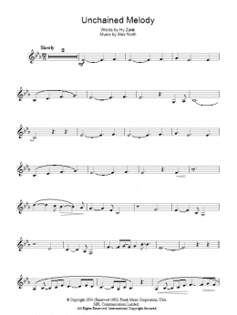 page one of Unchained Melody (Lead Sheet / Fake Book)