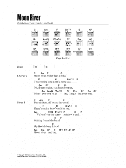 page one of Moon River (Guitar Chords/Lyrics)