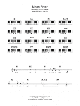 page one of Moon River (Piano Chords/Lyrics)