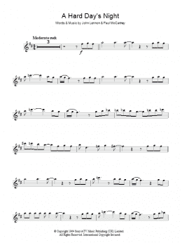 page one of A Hard Day's Night (Lead Sheet / Fake Book)