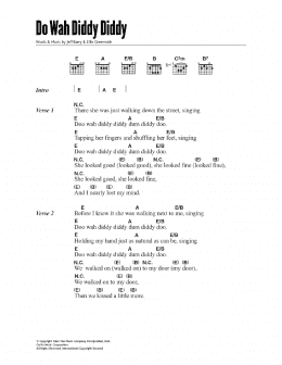 page one of Do Wah Diddy Diddy (Guitar Chords/Lyrics)