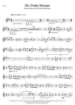 page one of Oh, Pretty Woman (Violin Solo)