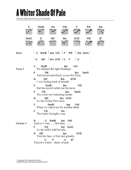 page one of A Whiter Shade Of Pale (Guitar Chords/Lyrics)