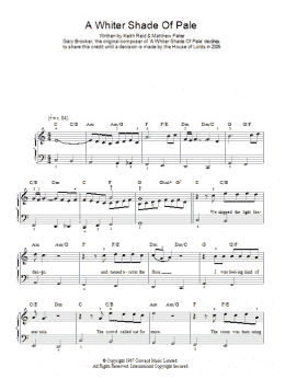 page one of A Whiter Shade Of Pale (Easy Piano)