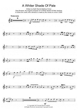 page one of A Whiter Shade Of Pale (Flute Solo)