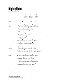 page one of Quinn The Eskimo (The Mighty Quinn) (Guitar Chords/Lyrics)