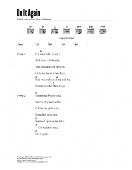 page one of Do It Again (Guitar Chords/Lyrics)