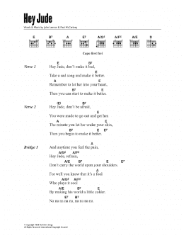 page one of Hey Jude (Guitar Chords/Lyrics)