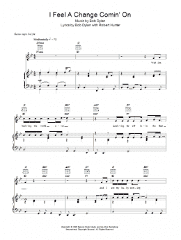 page one of I Feel A Change Comin' On (Piano, Vocal & Guitar Chords)