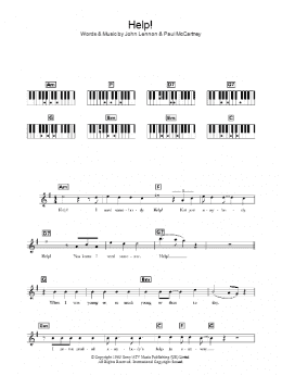 page one of Help! (Piano Chords/Lyrics)