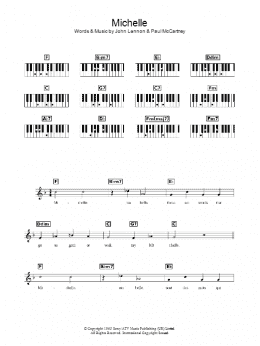 page one of Michelle (Piano Chords/Lyrics)