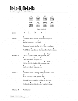 page one of Ob-La-Di, Ob-La-Da (Guitar Chords/Lyrics)