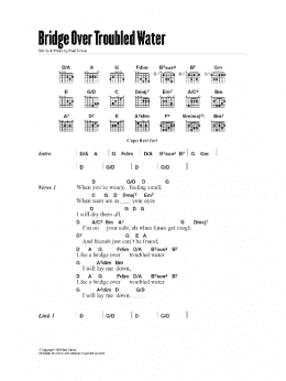 page one of Bridge Over Troubled Water (Guitar Chords/Lyrics)