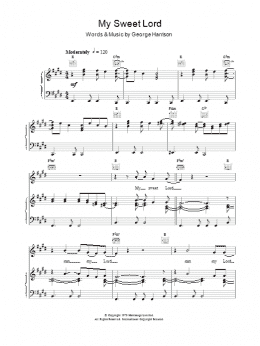 page one of My Sweet Lord (Piano, Vocal & Guitar Chords)