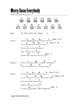 page one of Merry Xmas Everybody (Guitar Chords/Lyrics)