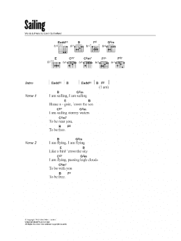 page one of Sailing (Guitar Chords/Lyrics)