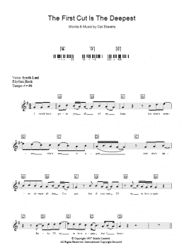 page one of The First Cut Is The Deepest (Piano Chords/Lyrics)