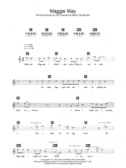 page one of Maggie May (Piano Chords/Lyrics)