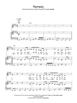 page one of Remedy (Piano, Vocal & Guitar Chords)