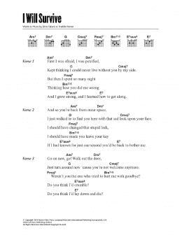 page one of I Will Survive (Guitar Chords/Lyrics)