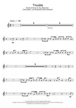 page one of Trouble (Alto Sax Solo)