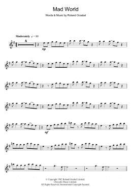 page one of Mad World (Flute Solo)