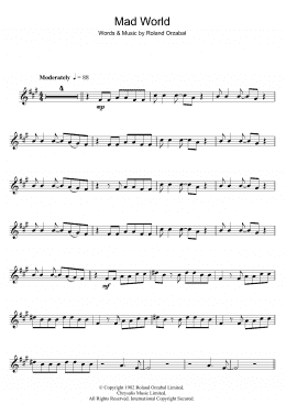 page one of Mad World (Clarinet Solo)