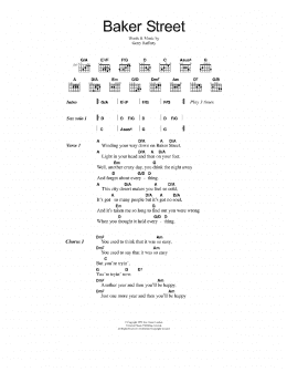 page one of Baker Street (Guitar Chords/Lyrics)