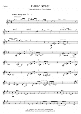 page one of Baker Street (Clarinet Solo)