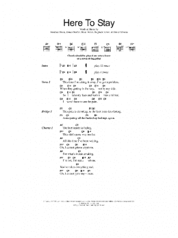 page one of Here To Stay (Guitar Chords/Lyrics)