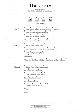 page one of The Joker (Guitar Chords/Lyrics)