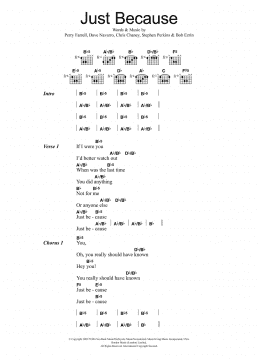 page one of Just Because (Guitar Chords/Lyrics)