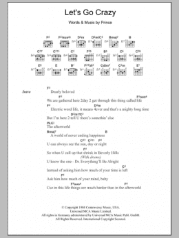 page one of Let's Go Crazy (Guitar Chords/Lyrics)