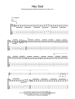 page one of Hey God (Bass Guitar Tab)