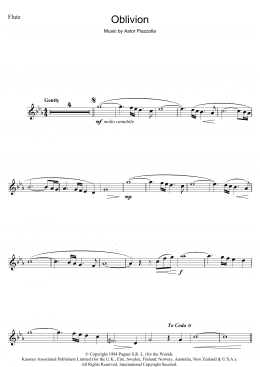 page one of Oblivion (Flute Solo)