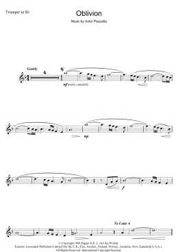 page one of Oblivion (Trumpet Solo)