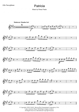 page one of Patricia (Alto Sax Solo)