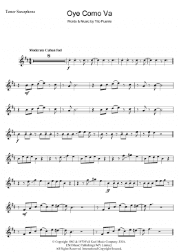 page one of Oye Como Va (Tenor Sax Solo)