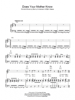 page one of Does Your Mother Know (Piano, Vocal & Guitar Chords)